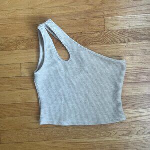 Princess Polly Tan One Shoulder Crop Top